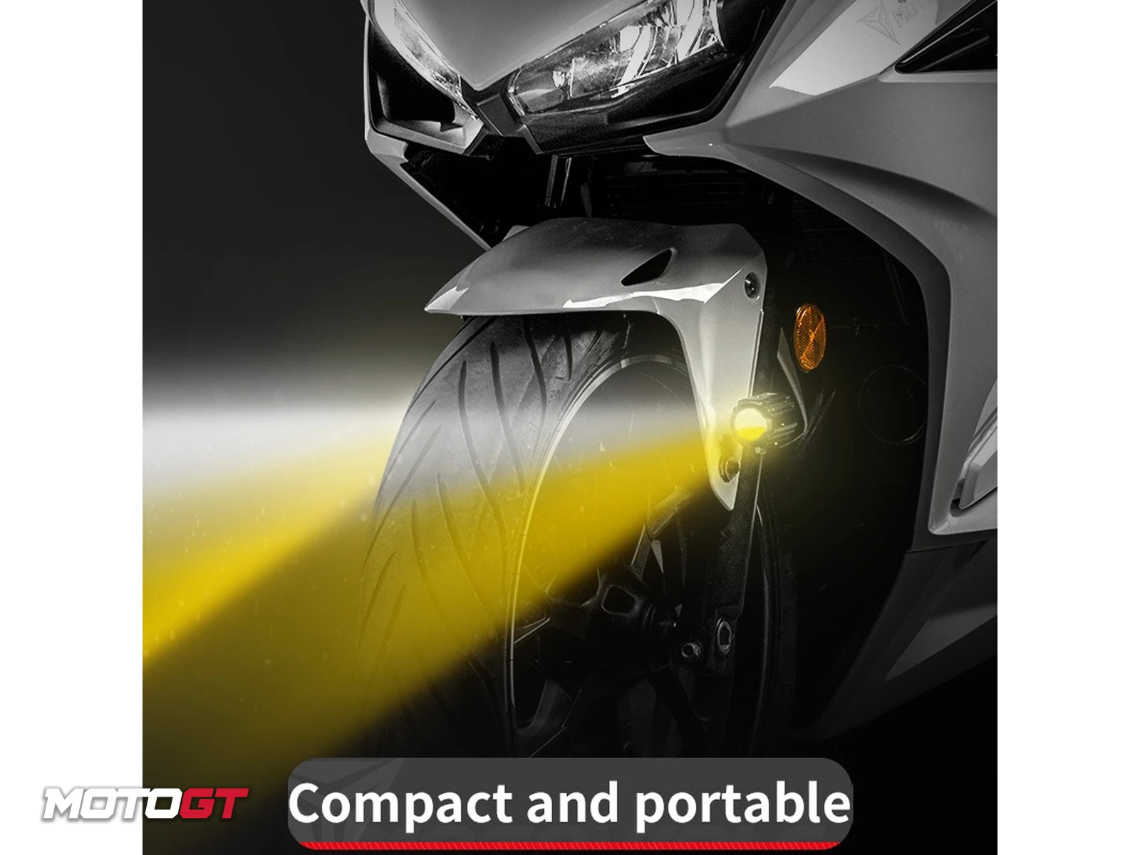 MOTOWOLF Small and Exquisite LED Spotlight for Nighttime Riding.